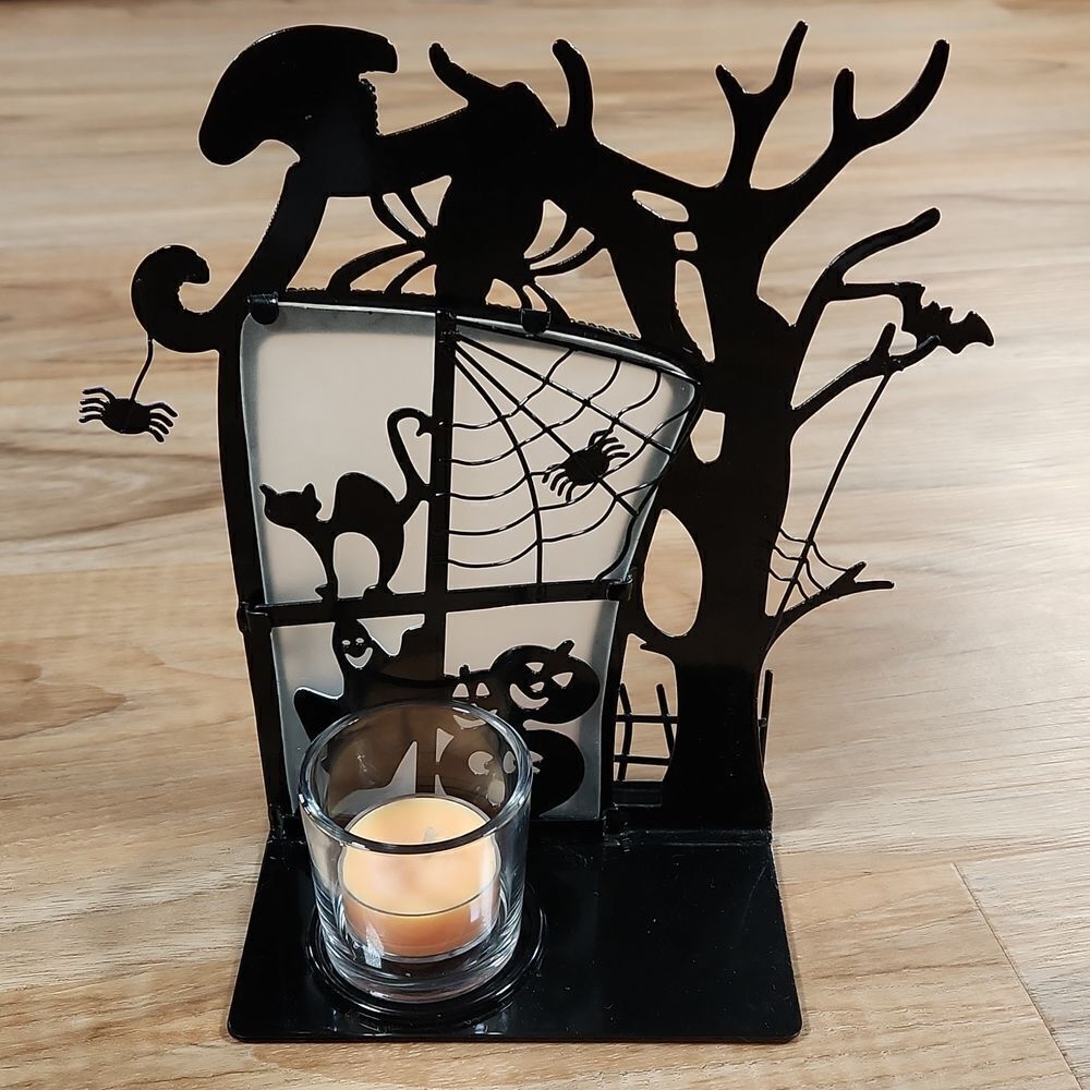 🩵Partylite Black Spooky Time Tealight/Votive Haunted House - Picture 3 of 6